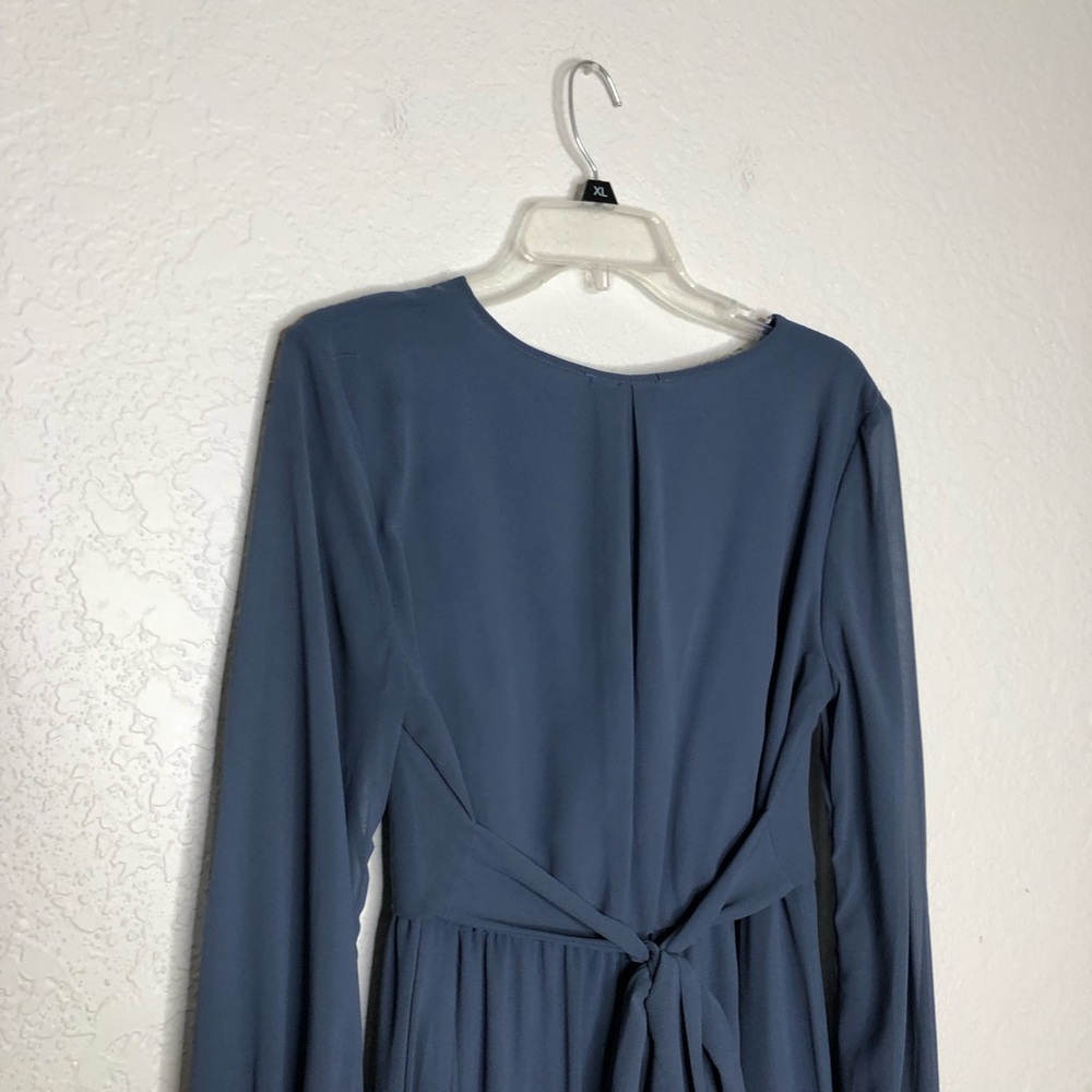 Baltic Born Lydia blue v neckline long sleeve maxi dress size Large NWT - Picture 13 of 16